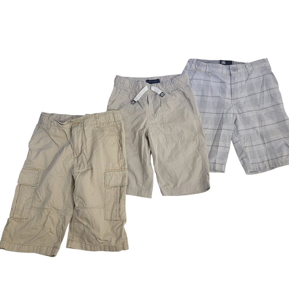 Boys Shorts Bundle Sz 12 Tommy Hilfiger Childrens Place Micros Cargo Plaid Khaki